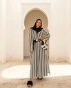 Striped Knit V Neck Dress