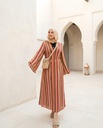 Striped Knit V Neck Dress