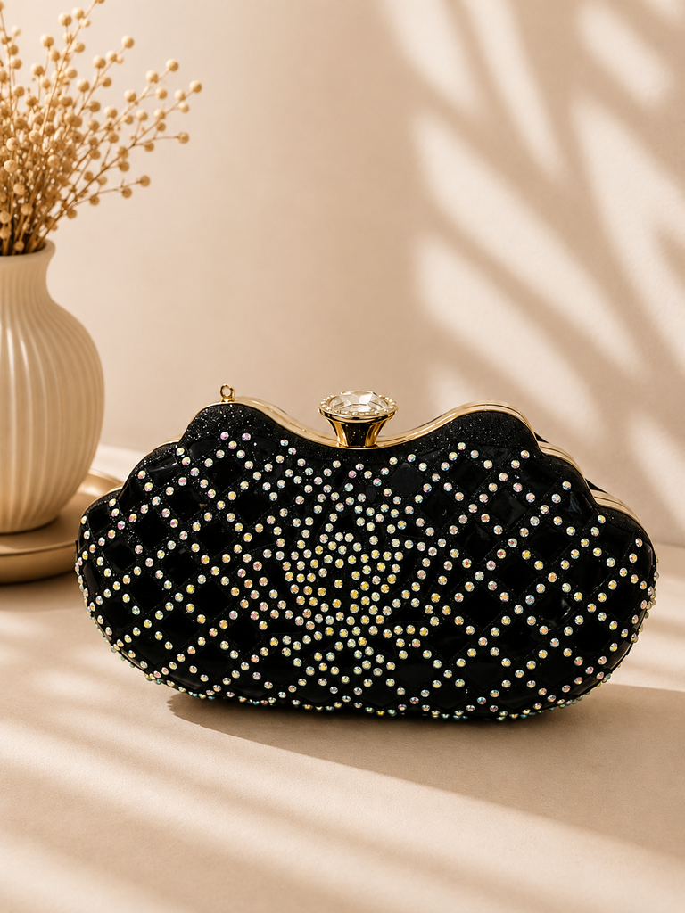 Scalloped Crystal Clutch