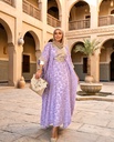 Elegant Embroidered Linen Abaya