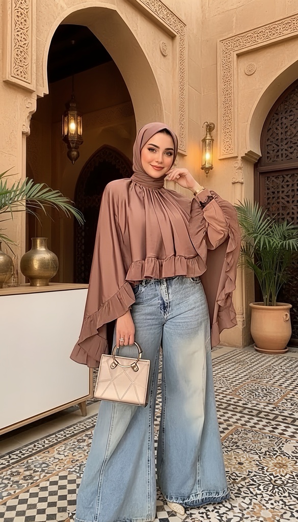 Asymmetrical Ruffled Blouse