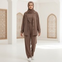 Casual Linen Belted Suit