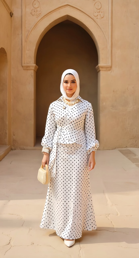 Polka Dot Skirt Suit