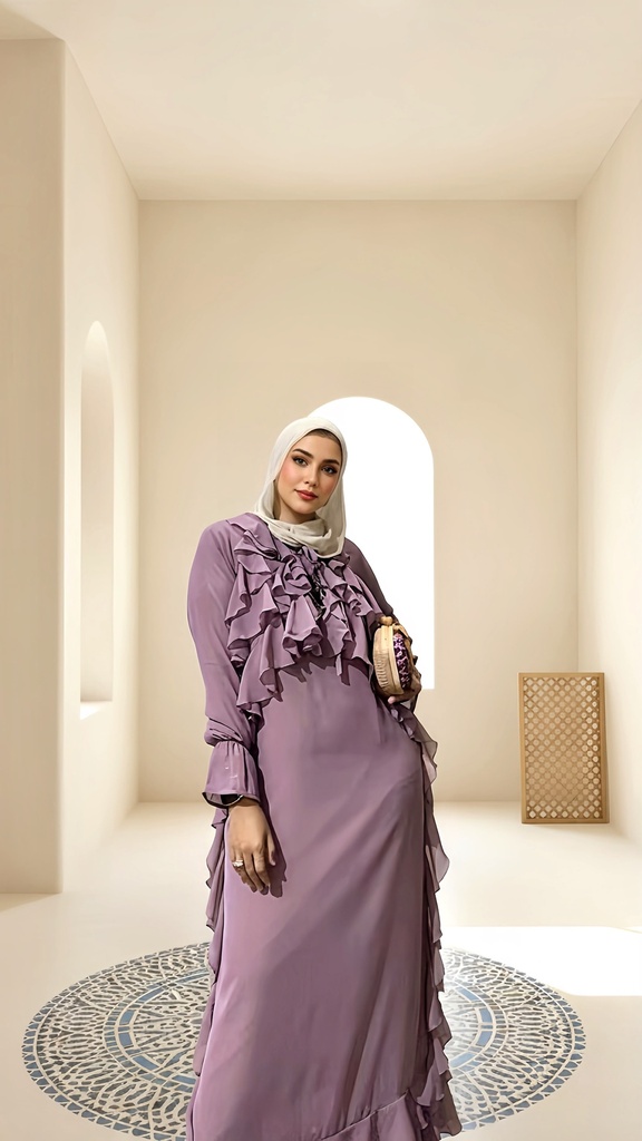 Cascade Ruffle dress 
